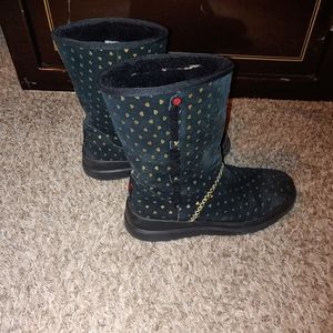Ugg Black Gold Heart Boots (I ❤ Ugg)